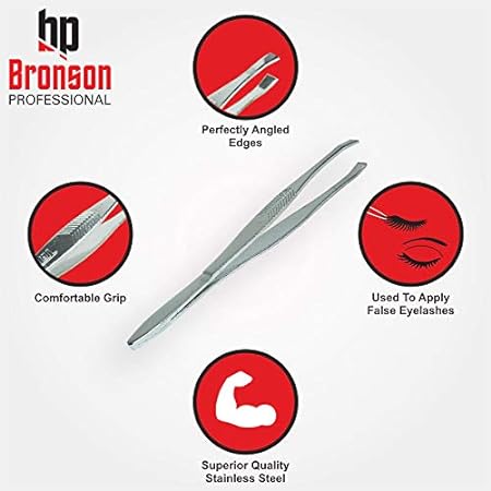 BRONSON PROFESSIONAL Stainless Steel Slant Tip Tweezer
