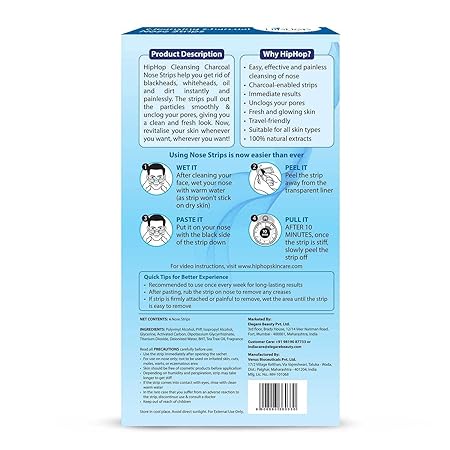HipHop Skincare Charcoal Nose Strips Men Blackhead Remover