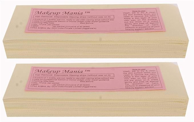 Makeup Mania Large Waxing Strips | Non-Woven Hair Removal Plain Waxing Strips | Ivory