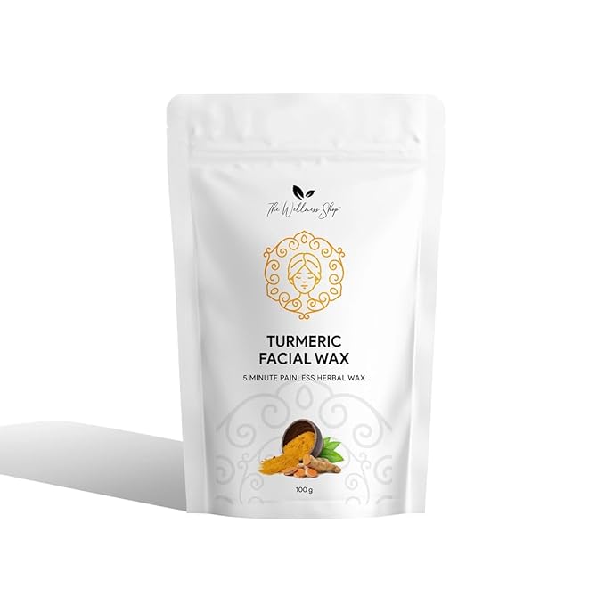 The Wellness Shop -Turmeric Facial Wax Powder | 5 min Painless Natural Face Hair Removal Waxing Powder