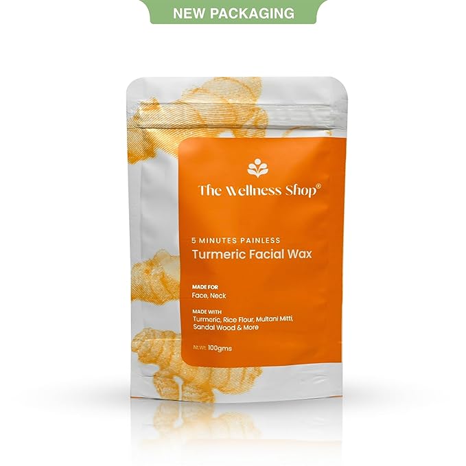 The Wellness Shop -Turmeric Facial Wax Powder | 5 min Painless Natural Face Hair Removal Waxing Powder
