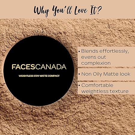 FACES CANADA Weightless Stay Matte Finish Compact Powder | Sand