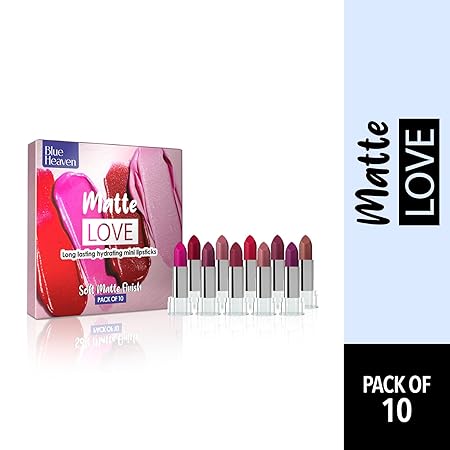 Blue Heaven Matte Love Mini Lipsticks | Pack of 10