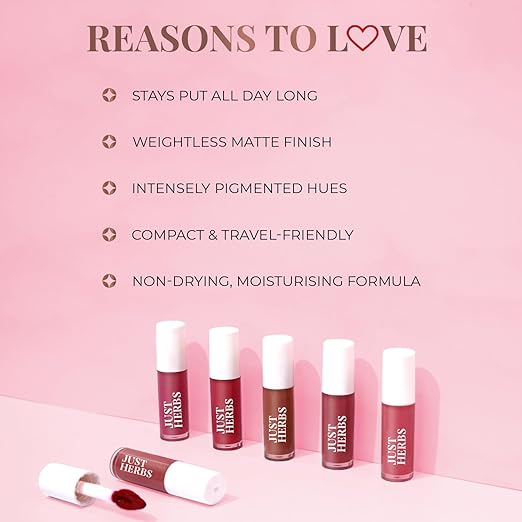 Just Herbs Ayurvedic Liquid Lipstick Kit | Set of 5