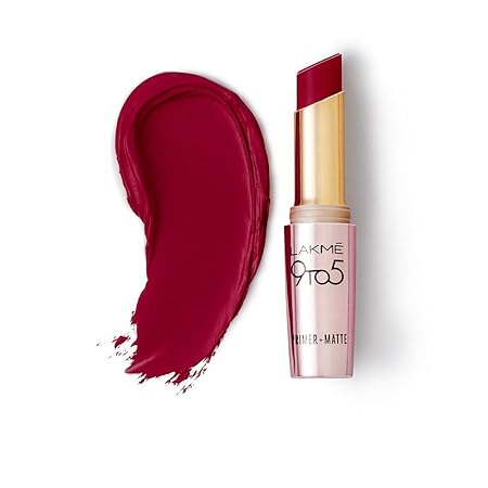Lakme 9 To 5 Primer & Matte Lipstick | Burgundy Passion