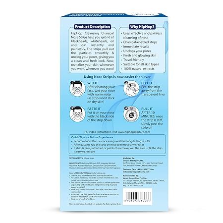 Hip Hop Skincare Charcoal Nose Strips for Men