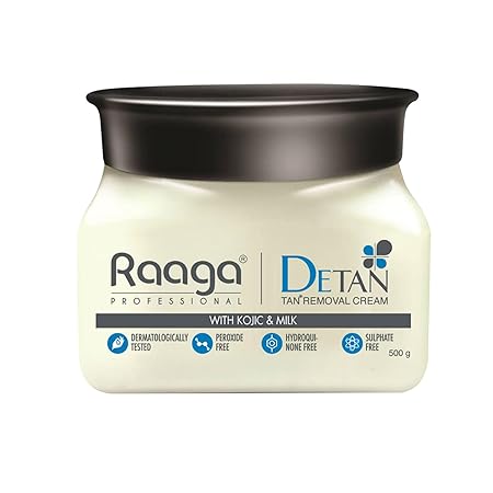 Raaga Professional De Tan Tan Removal Cream with Kojic Acid and Milk | Professional Brightening Cream