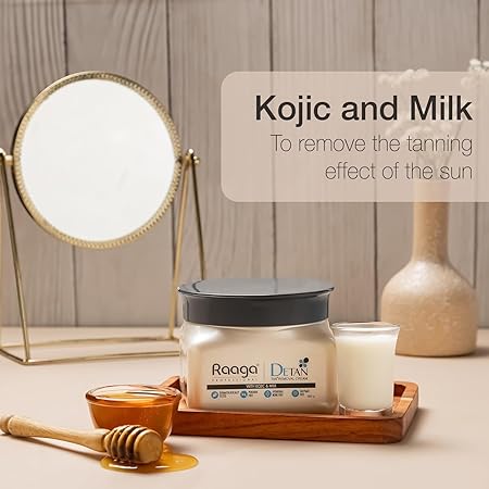 Raaga Professional De Tan Tan Removal Cream with Kojic Acid and Milk | Professional Brightening Cream
