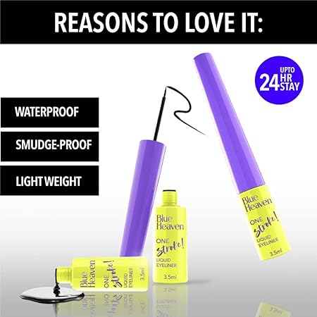 Blue Heaven One stroke Liquid Black Glossy Eyeliner
