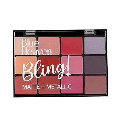 Blue Heaven 12-In-1 Bling Eyeshadow | Matte + Mettalic | Subtle Romance