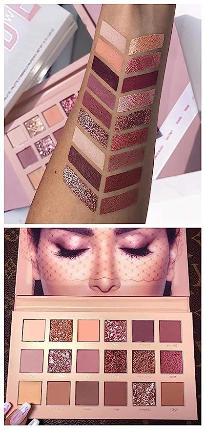 Fairyfirst 18 Color Eyeshadow Palette With Mirror | Include Matte Shimmer & Glitter Blending | Natural Nudes Velvet