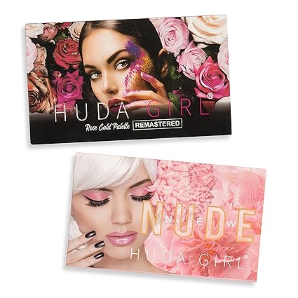 Huda Girl Beauty Rose Gold Remastered & Nude Edition Eyeshadow Palette Combo Kit