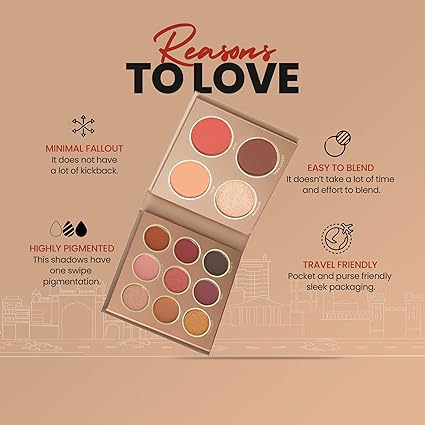 Mars The City Paradise Makeup Kit | 9 Eyeshadow Palette with 1 Highlighter