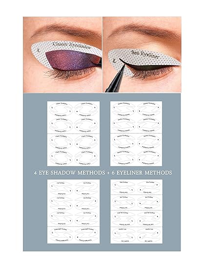 SAVI 32 Styles 4 Sheets Eye Makeup Quick Eyeliner Eye-shadow Stencil Stickies