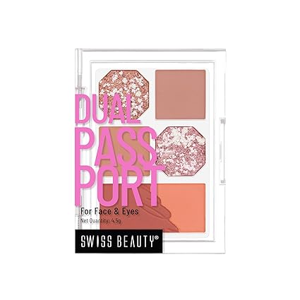 Swiss Beauty Face and Eye Dual Passport Palette | Eyeshadow & Blusher Palette
