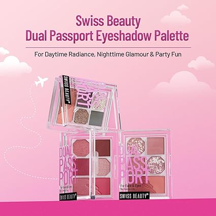 Swiss Beauty Face and Eye Dual Passport Palette | Eyeshadow & Blusher Palette