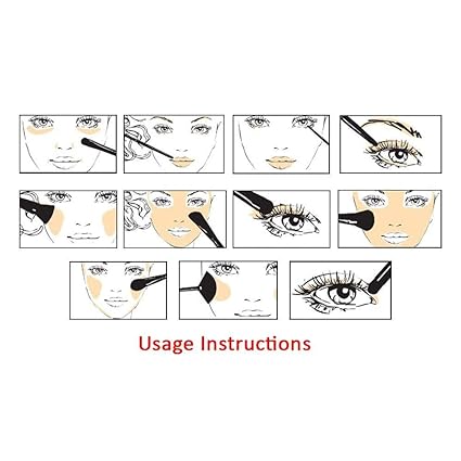 Macplus Fiber Bristle Makeup Brush Set with Black Leather Case