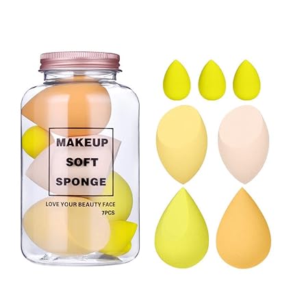MACPLUS Makeup Sponge Set Beauty Blender (4 Big & 3 Mini Set)