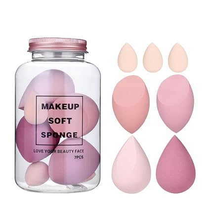 MACPLUS Makeup Sponge Set Beauty Blender (4 Big & 3 Mini Set)