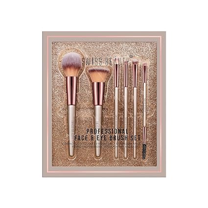 Swiss Beauty Professional Face & Eye Brush Synthetic Fibres (Set of 6)