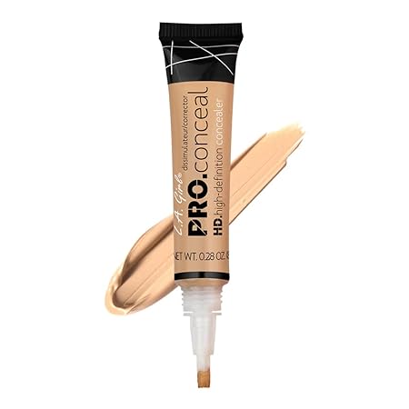 LA Girl HD Pro Natural Full Coverage Concealer,Matte & Poreless Ultra Blendable Liquid Conceal, Creamy Beige