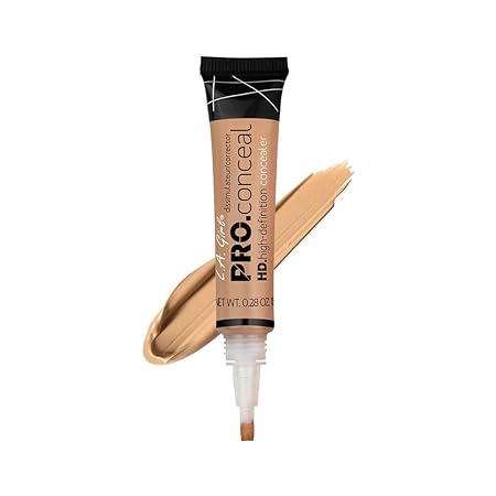 LA Girl HD Pro Natural Full Coverage Concealer,Matte & Poreless Ultra Blendable Liquid Conceal, Medium Beige