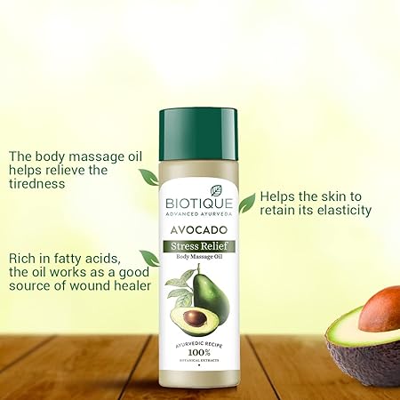 Biotique Cado Stress Relief Avocado Stress Relief Body Massage Oil