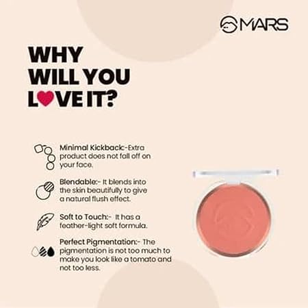 MARS Flush of Love Face Blusher for Face Makeup