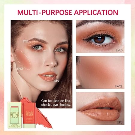 Pixi Cream Blush Stick - Multi-Use Makeup Stick For Cheeks And Lips With Hydrating Formula, Coral Orange