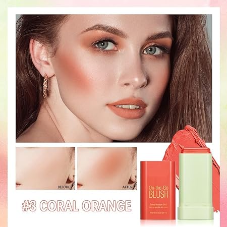 Pixi Cream Blush Stick - Multi-Use Makeup Stick For Cheeks And Lips With Hydrating Formula, Coral Orange