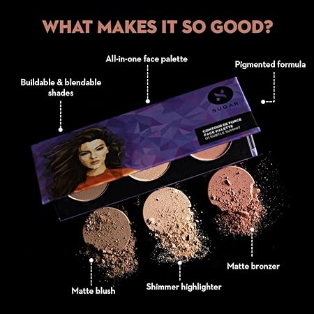 SUGAR Cosmetics - Contour De Force - Face Palette with Lightweight Blush | Highlighter And Bronzer