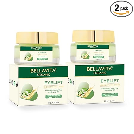 Bella Vita Organic Eyelift Hydrating Natural Under Eye Cream Gel, Pack of 2