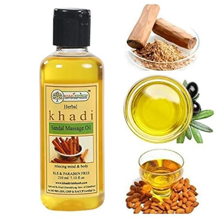 Khadi Rishikesh Ayurvedic Sandal Massage Oil For Full Body Women And Men, Pack of 2