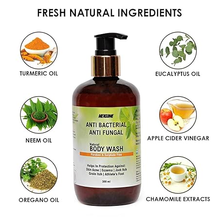 Mensome Natural Anti Bacterial & Anti Fungal Body Wash Gel, Chemical Free