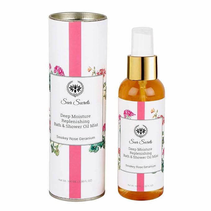 Seer Secrets Smoky Rose Geranium Deep Moisture Replenishing Spf 9 Bath and Shower Oil