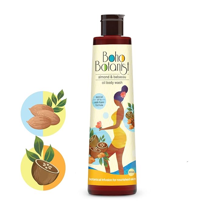 The Boho Botanist Almond & Babassu Oil Body Wash for dry skin