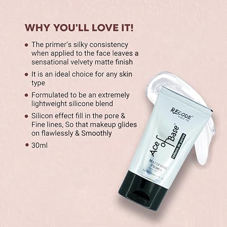 Recode Makeup Ace Of Base Primer For Oily Skin & Dry Skin