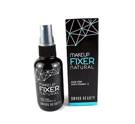 Swiss Beauty Long Lasting Makeup Fixer Natural Spray With Aloe Vera Vitamin-E | Fixing Glue | Propylene | Aloe | Fragrance And Purified Water Fixer