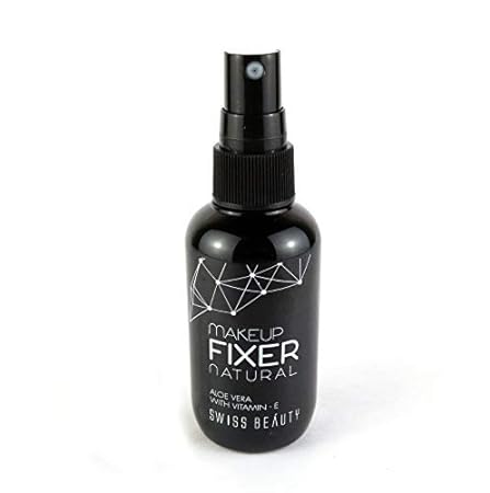 Swiss Beauty Long Lasting Makeup Fixer Natural Spray With Aloe Vera Vitamin-E | Fixing Glue | Propylene | Aloe | Fragrance And Purified Water Fixer