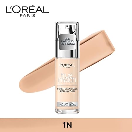 Loreal Paris Foundation, Super Blendable Liquid Format, Spf 16, Ivory 1N