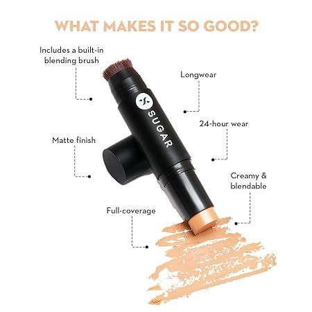 Sugar Ace Of Face Foundation Stick With Brush | 10 Latte