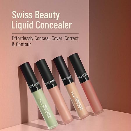 Swiss Beauty Liquid Light Weight Concealer With Full Coverage, Shade- Light - Moyen
