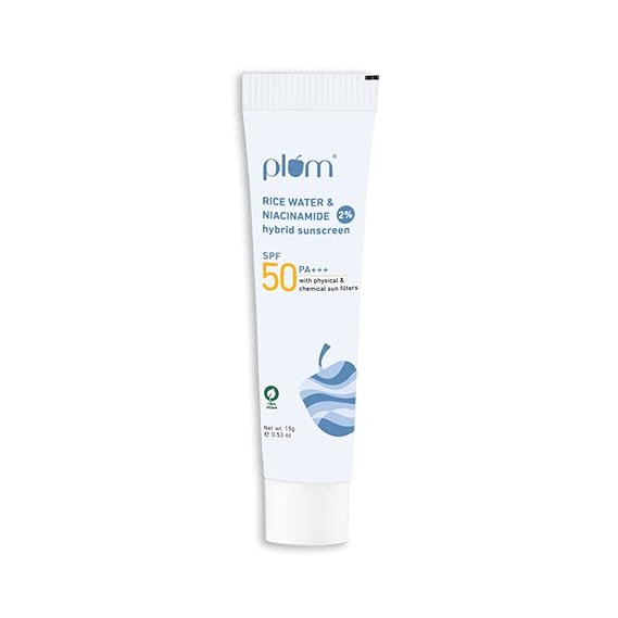 Plum Niacinamide & Rice Water Hybrid Face Sunscreen with SPF 50 PA+++