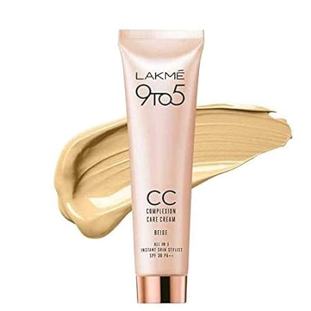 Lakme 9 To 5 Cc Full Coverage Natural Cream For All Skin Types Beige