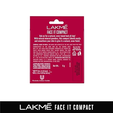 Lakme Nourishing,Smoothening Face It Compact, Coral