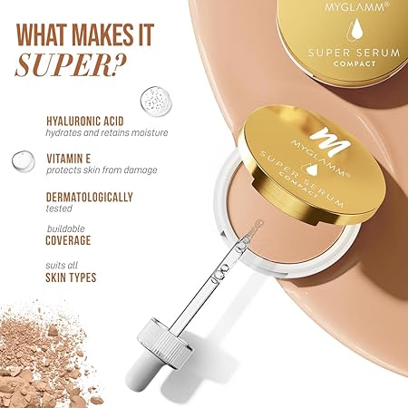MyGlamm Super Serum Compact | 102W Beige