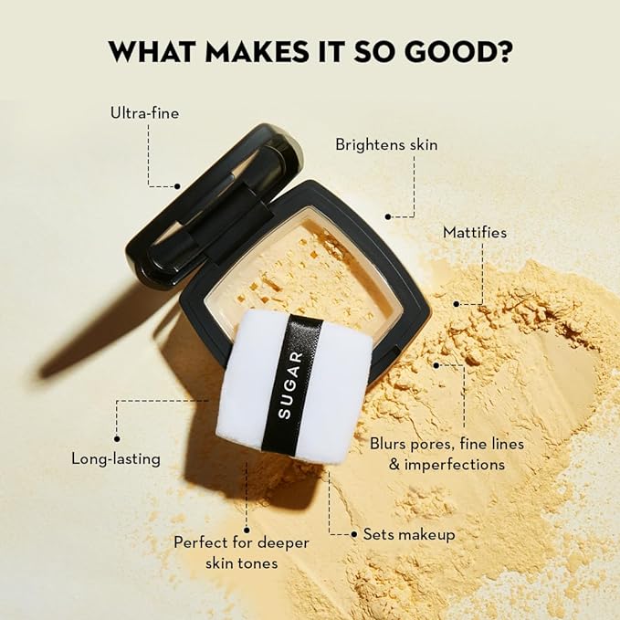 SUGAR Cosmetics All Set To Go Banana Powder, Setting Powder for Mattified Skin