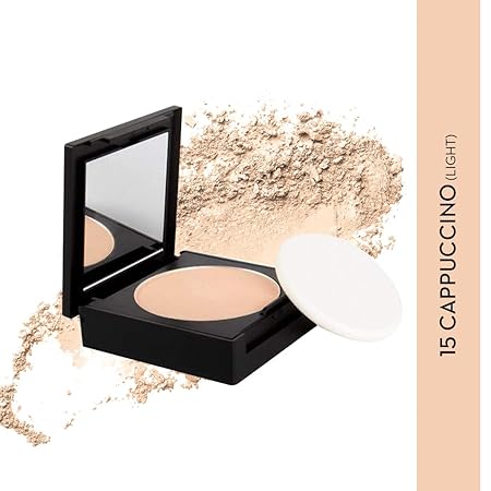 SUGAR Cosmetics Dream Cover Matte Compact Powder With SPF 15 & Vitamin E, Blurs Pores, 15 Cappuccino (light-medium)