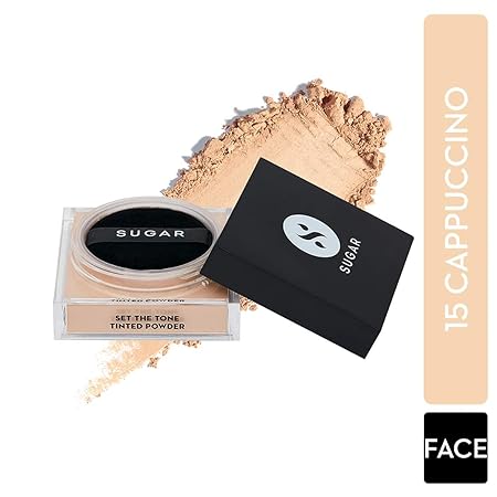 SUGAR Cosmetics, Set The Tone, Tinted Powder, 15 Cappuccino