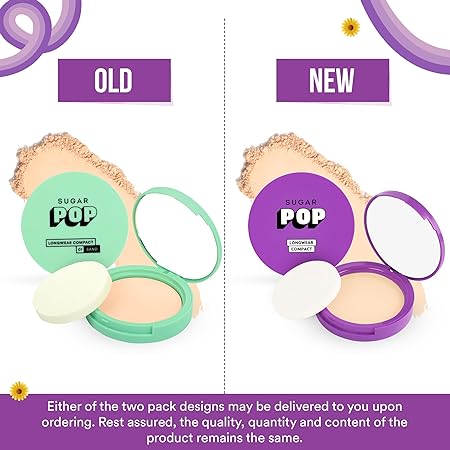 SUGAR POP Longwear Compact Medium Coverage Matte Finish Vitamin E Enriched Pressed Powder | 02 Beige